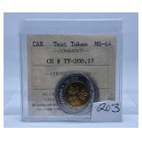 ICCS Graded Mint State Canada Test Token CH #