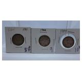 1941, 1942 and 1944 Canada Quarters