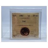 ICCS Graded Specimen "Red" 1981 Canada Penny