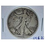 Very Fine 1943 U.S.A. Half-Dollar Coin