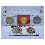Five Large Commemorative Tokens