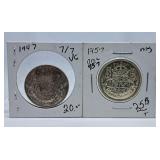 1947 and 1957 Canada 50 Cent Pieces