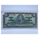 Uncirculated 1937 Canada One Dollar Bill with