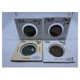 1906, 1909, 1910 and 1911 Canada Pennies