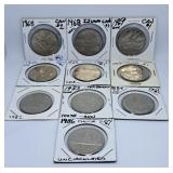 Ten Canada One Dollar Coins. Many Uncirculated.