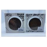 1852 and 1857 Bank of Upper Canada Pennies