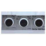 1893, 1900 Plain and 1900 Canada Pennies