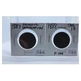 1887 Obverse Lamination and Fine 1888 Canada