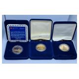 Proof 1987, 1992 and 1994 Canada Dollar Coins.