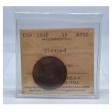 ICCS Graded About Uncirculated Canada 1910