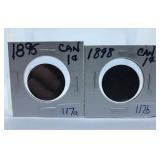 1895 and 1898 Canada Pennies