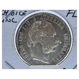 Choice Uncirculated 1879 Austria One Florin Coin