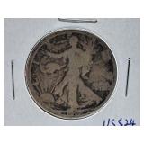 About Good 1917 U.S.A. Half-Dollar Coin