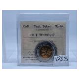 ICCS Graded Mint State Canada Test Token CH #