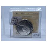 ICCS Graded Specimen 1967 Canada One Dollar Coin
