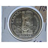 About Uncirculated 1958 Canada One Dollar Coin