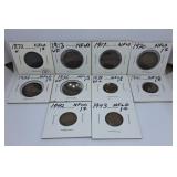 Ten Newfoundland Pennies Starting in the Year