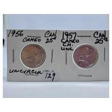 Uncirculated 1956 and 1957 Canada Quarters with