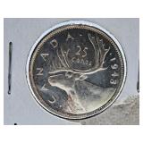 Mint State 1943 Canada Quarter