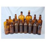 Collection of Amber Glass Bottles - Certo, Javex,