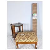 Plant stand, foot stool, and rug