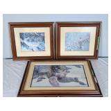 Trio of Robert Bateman framed nature pictures