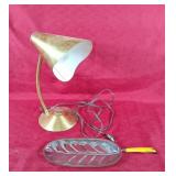 Mid century lamp & Glo Hill serving tray