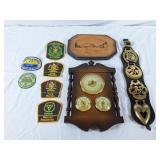 Barometer, vintage patches, vintage carving, and