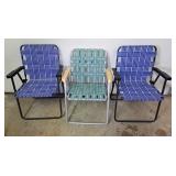 3 folding beach chairs