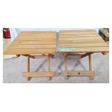 Pair of woods folding side tables