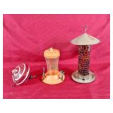 Trio of bird feeders