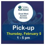 Pickup Thursday, February 5, 2026, at 1-5 pm