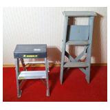Featherlite 1 step ladder and wooden 2 step