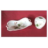 Lotus Toscany Collection Vase and candy dish