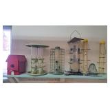 6 Bird feeders and 1 birdhouse