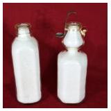 Vintage milk bottle and cream top bottle