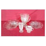 Lovely Glass Iris and Herringbone clear