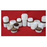 Collection of Vintage Milk Glass Bottles -