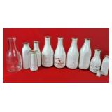 Collection of Vintage Milk Bottles