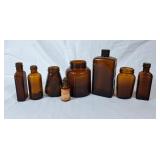 Collection of Amber Glass Bottles