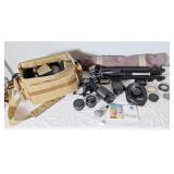 Minolta X-7a camera with tripod, lenses, etc