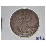 Very Fine 1942 U.S.A. Half-Dollar Coin