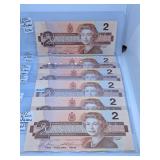 Choice Uncirculated Six in a Row 1986 Canada Two