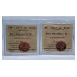 ICCS Graded Mint State 2001P and 2002P Red Canada