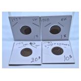 1937, 1940, 1953 and 1970 Canada Pennies