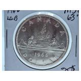 Mint State 1966 Canada One Dollar Coin