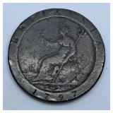 Rare 1797 British Cartwell Coin. Nice Detail.