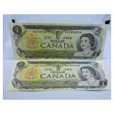 Two in a Row Uncirculated 1973 Canada One Dollar