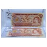 Two in a Row Uncirculated 1974 Canada Two Dollar
