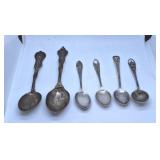Six Sterling Collector Spoons